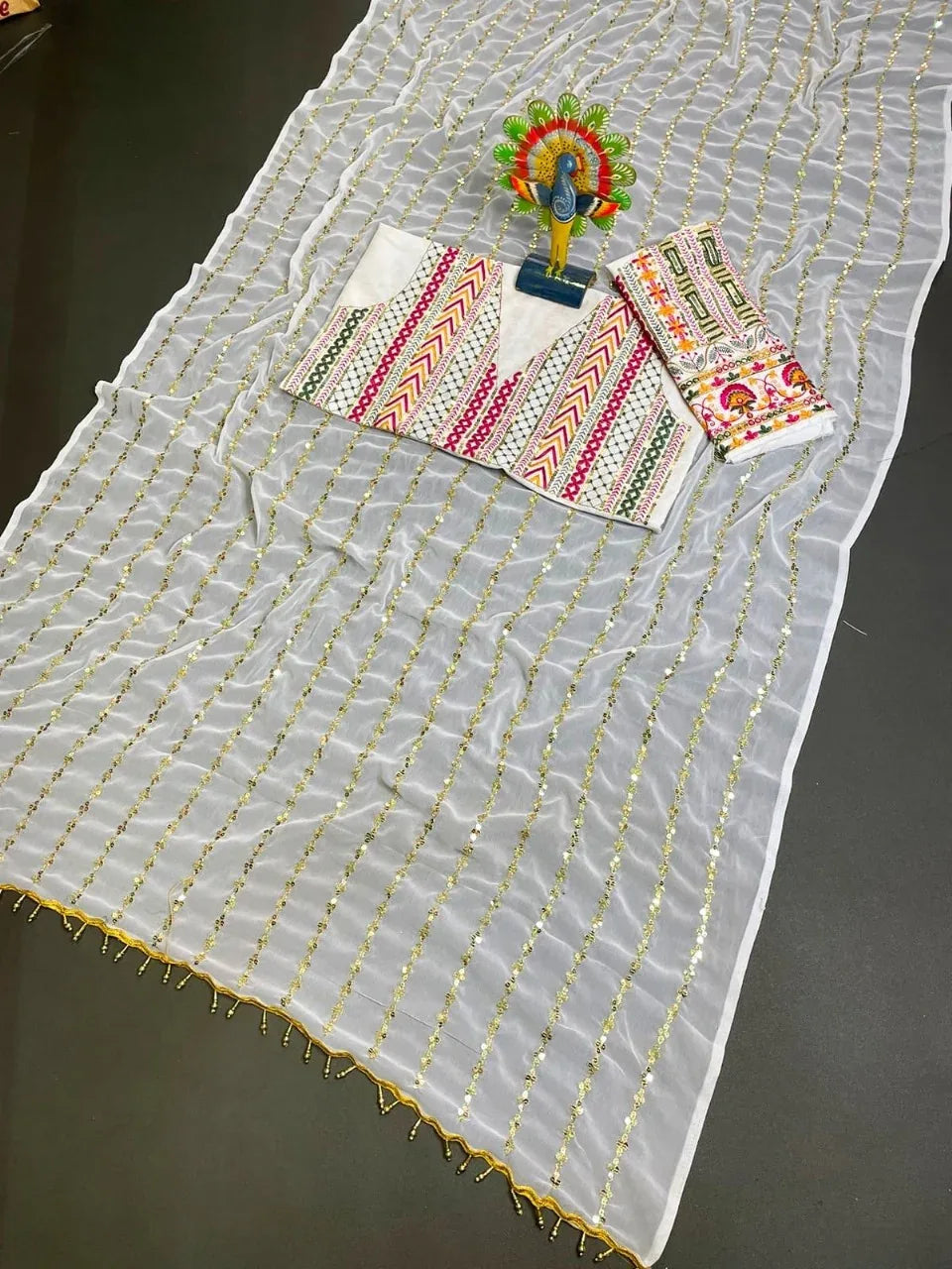 Beautiful Designer Soft Georgette Silk Exclusive Sequanc Saree