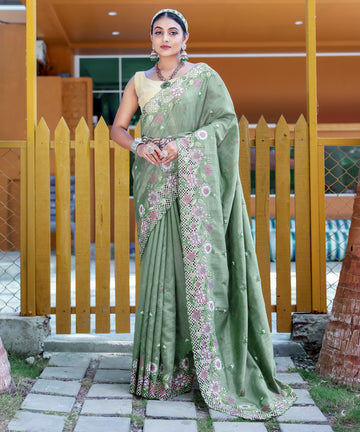 Beautiful Designer Apeksha Pure Marks Silk Cut Work Saree