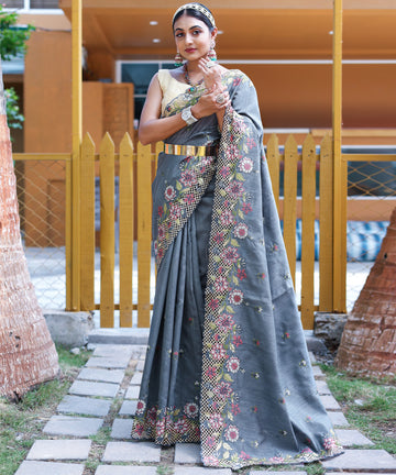 Beautiful Designer Apeksha Pure Marks Silk Cut Work Saree