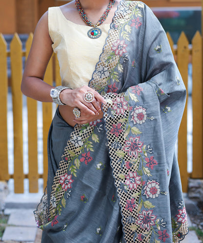 Beautiful Designer Apeksha Pure Marks Silk Cut Work Saree