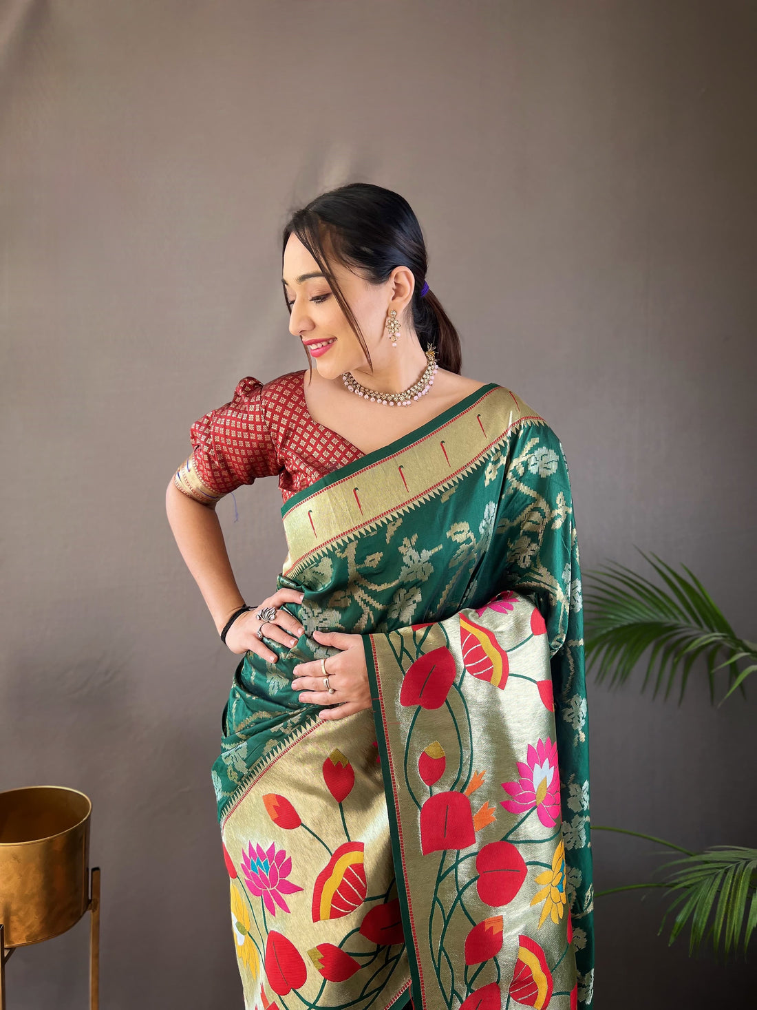 Beautiful Designer Geeta Pure Soft Paithani Silk Saree