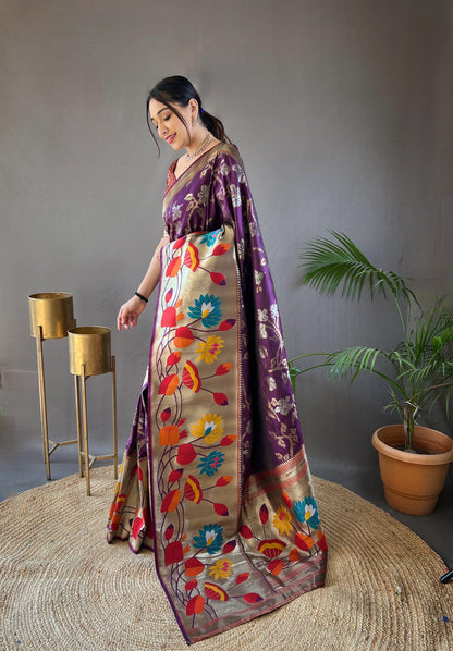 Beautiful Designer Geeta Pure Soft Paithani Silk Saree