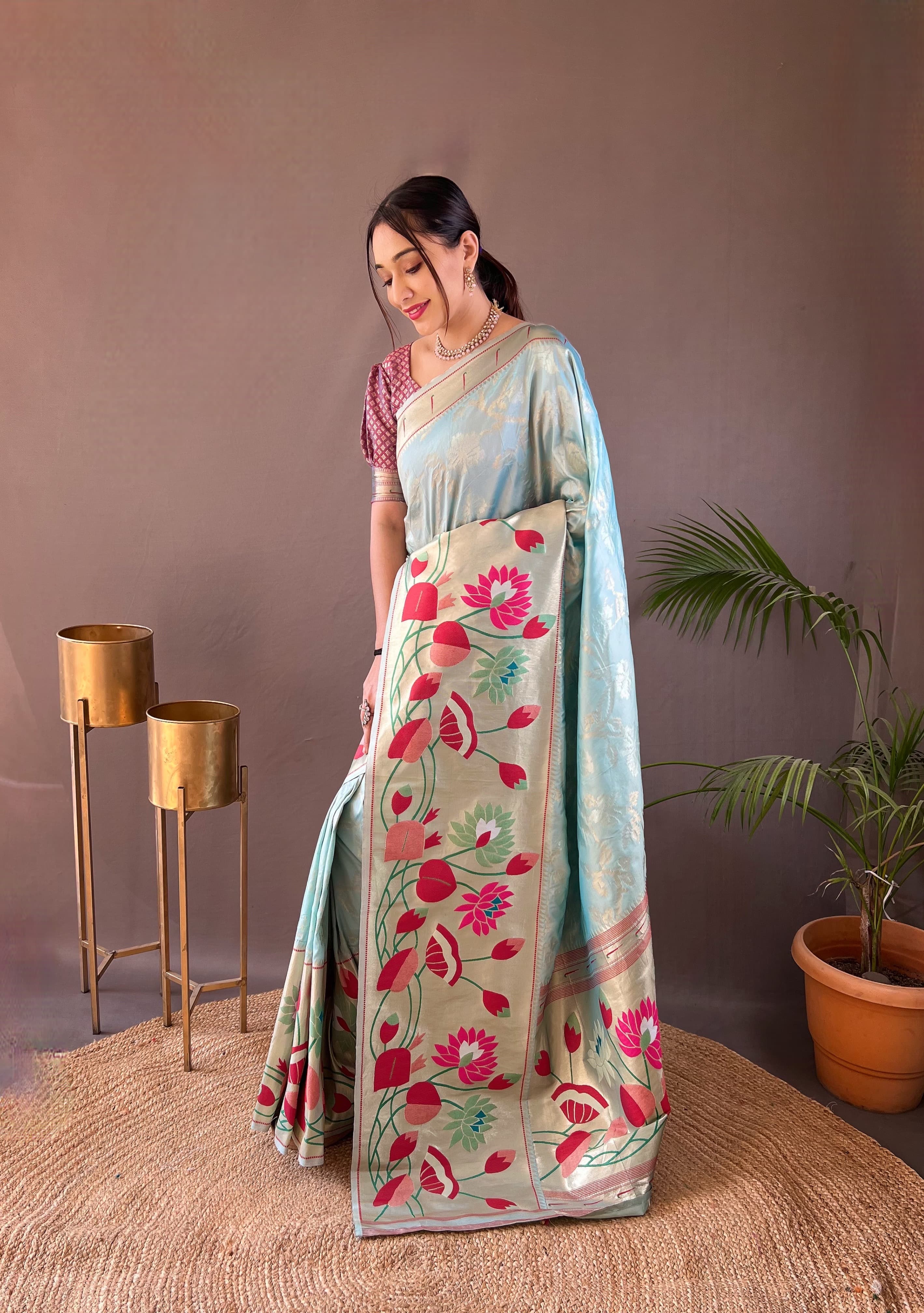 Beautiful Designer Geeta Pure Soft Paithani Silk Saree