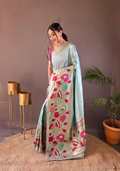Beautiful Designer Geeta Pure Soft Paithani Silk Saree