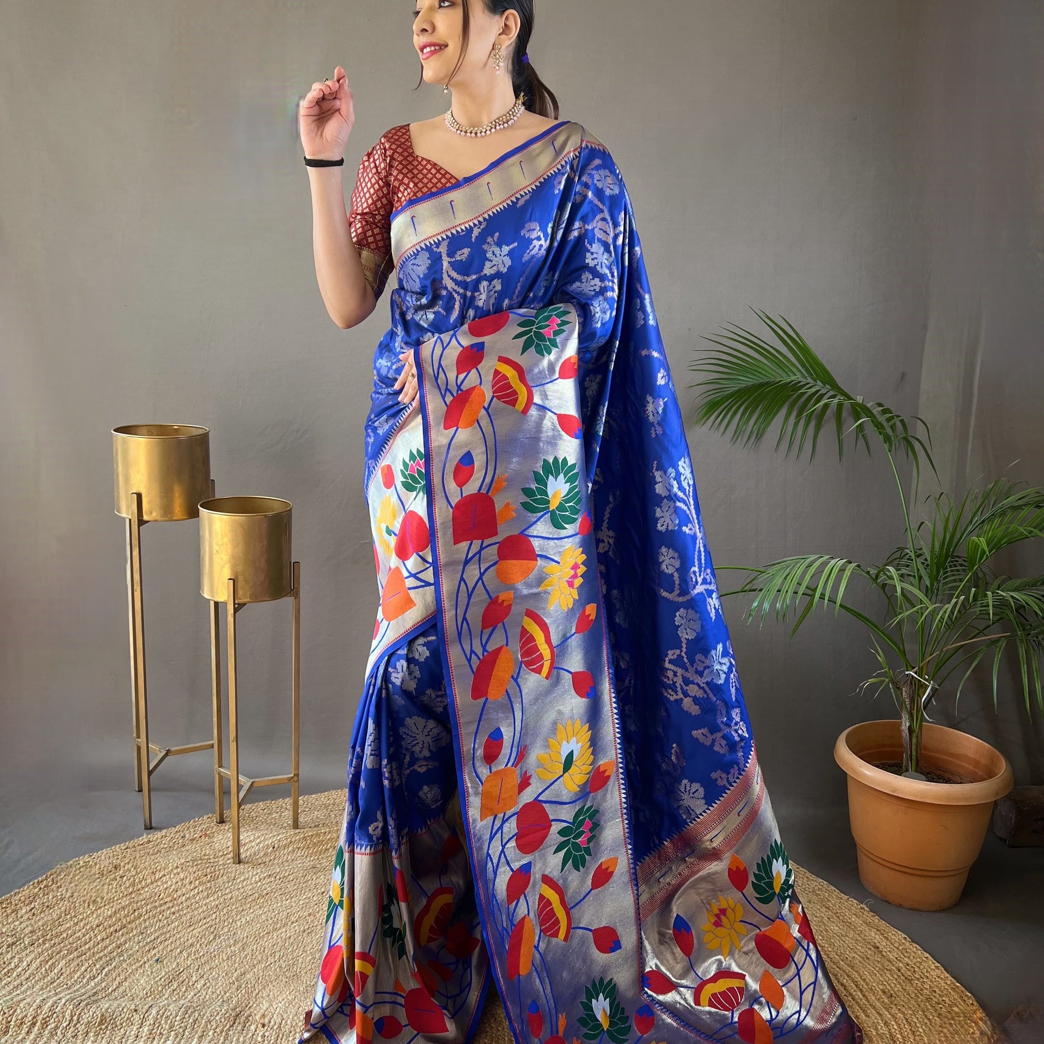 Beautiful Designer Geeta Pure Soft Paithani Silk Saree