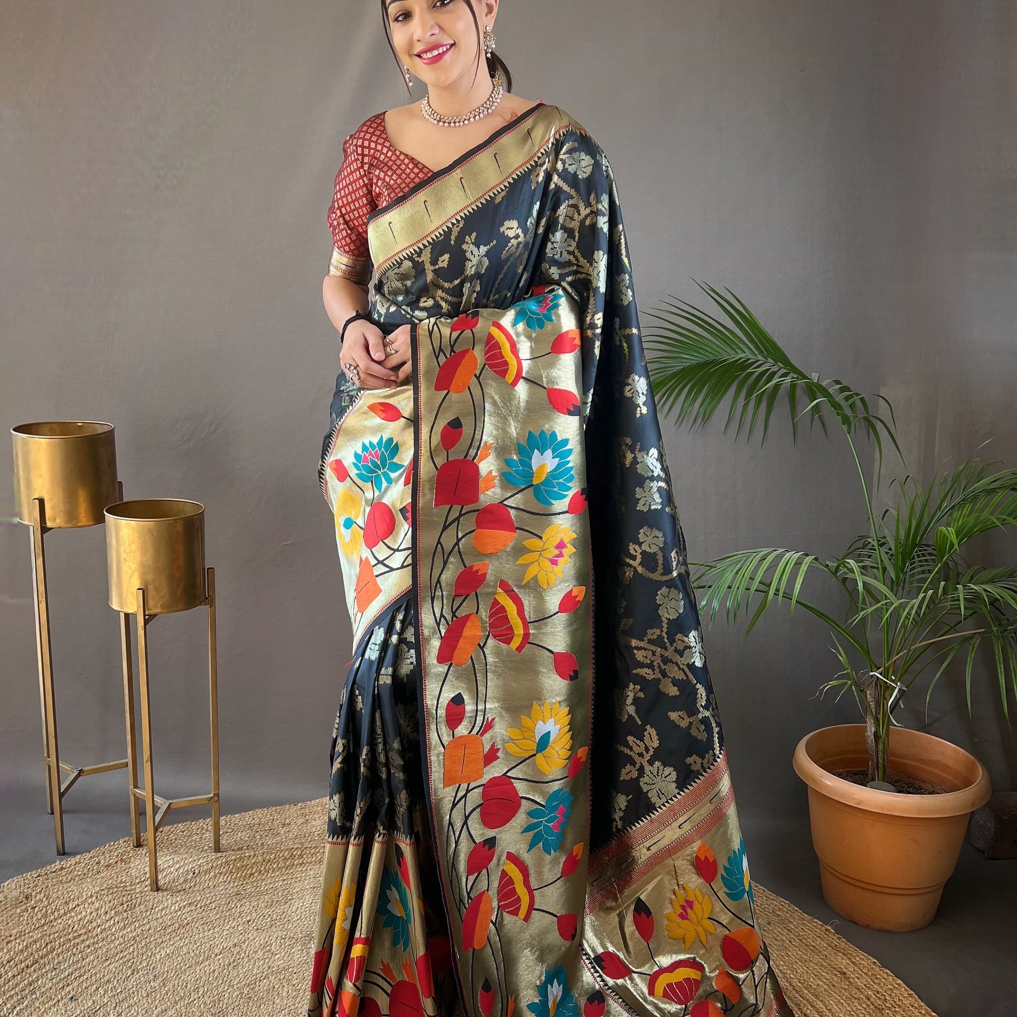 Beautiful Designer Geeta Pure Soft Paithani Silk Saree