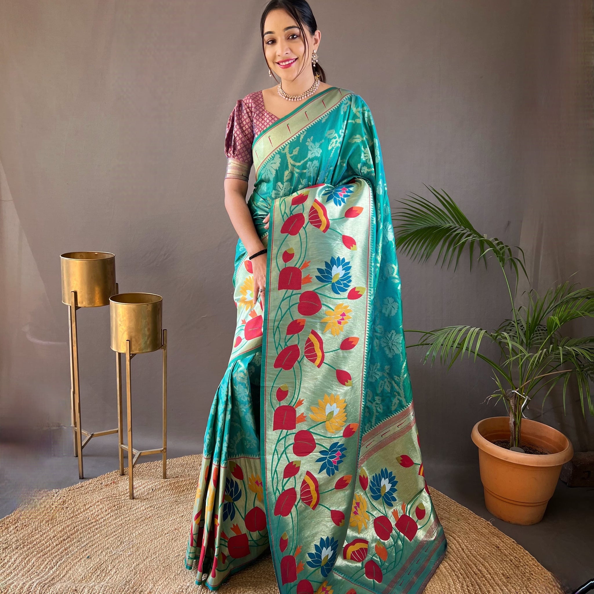 Beautiful Designer Geeta Pure Soft Paithani Silk Saree