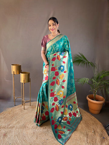 Beautiful Designer Geeta Pure Soft Paithani Silk Saree