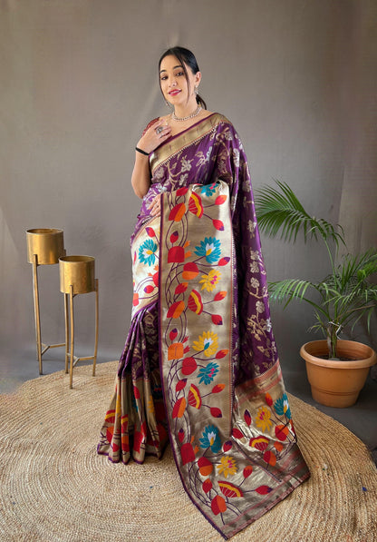 Beautiful Designer Geeta Pure Soft Paithani Silk Saree