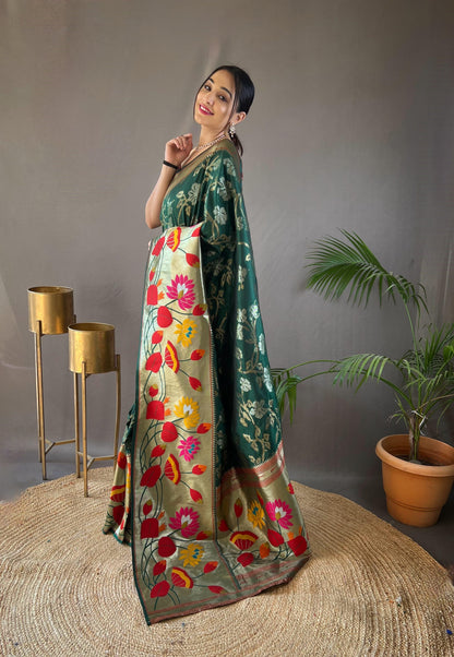 Beautiful Designer Geeta Pure Soft Paithani Silk Saree