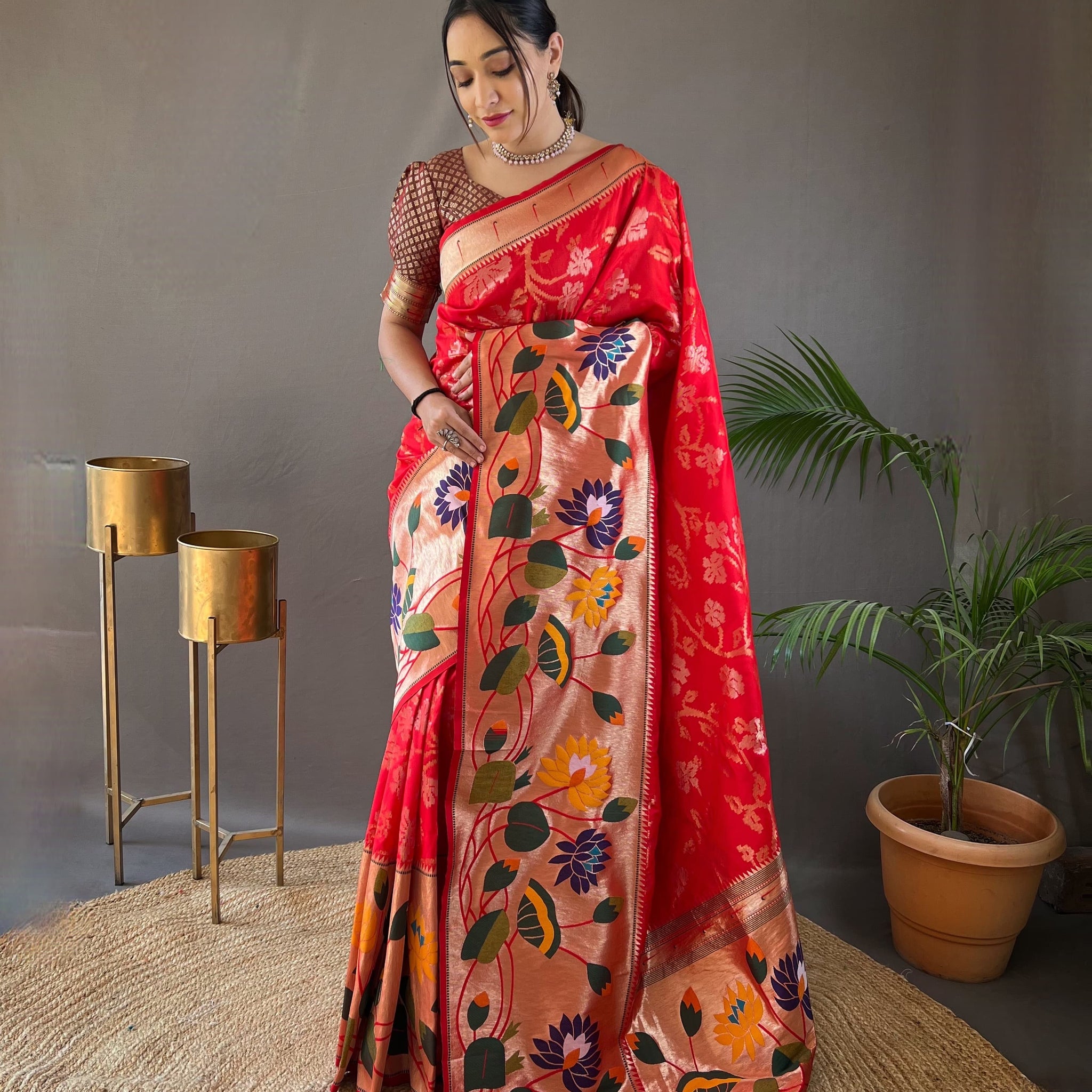 Beautiful Designer Geeta Pure Soft Paithani Silk Saree