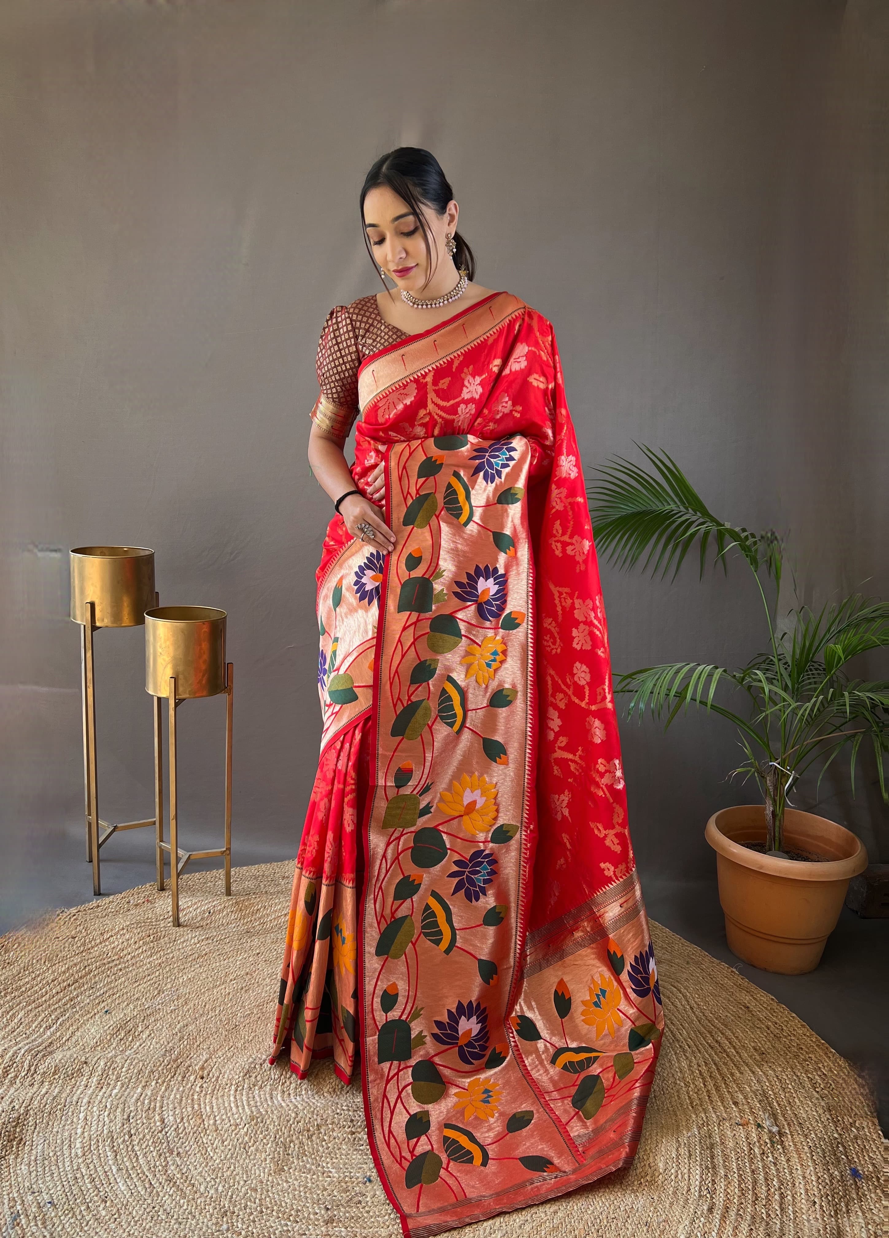 Beautiful Designer Geeta Pure Soft Paithani Silk Saree