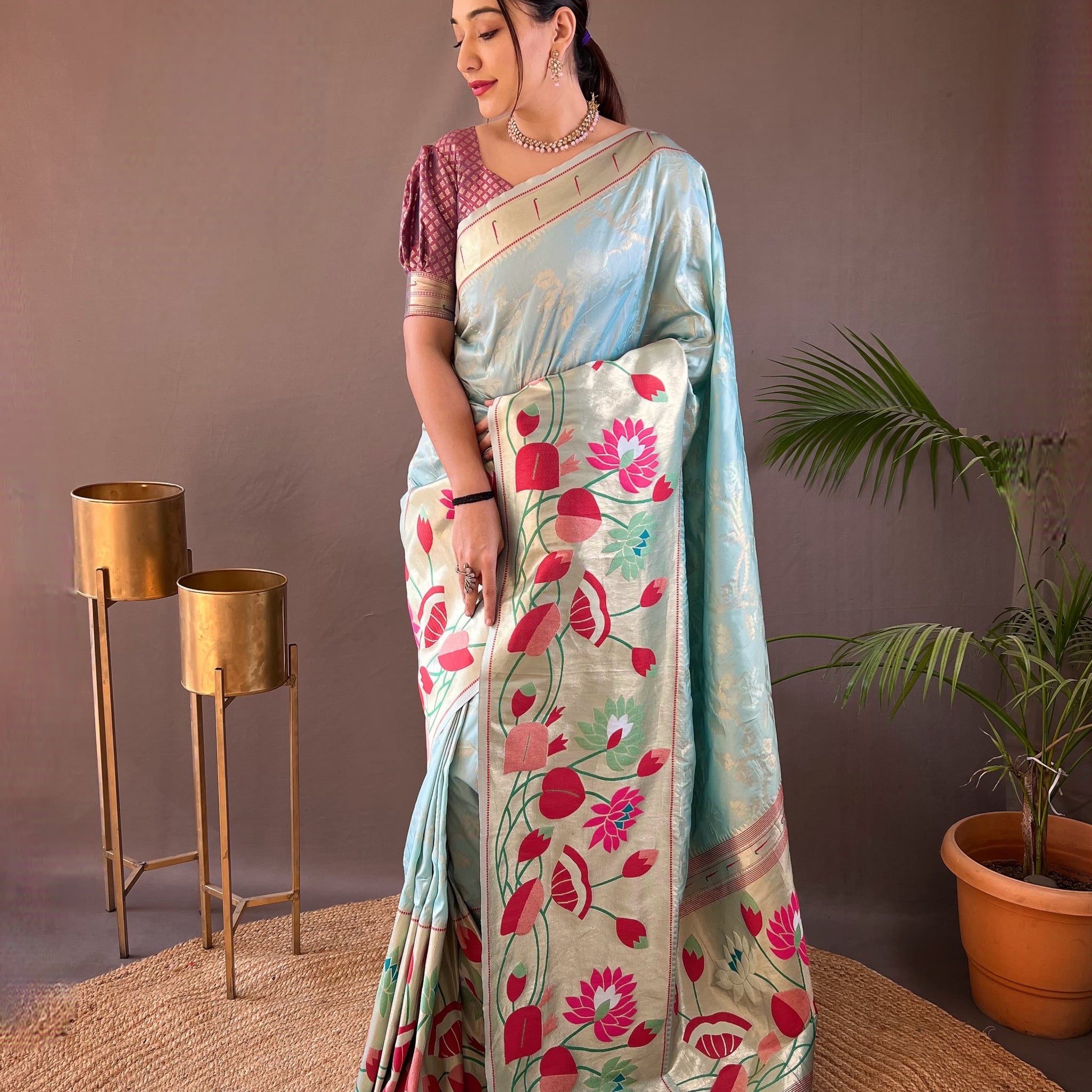 Beautiful Designer Geeta Pure Soft Paithani Silk Saree