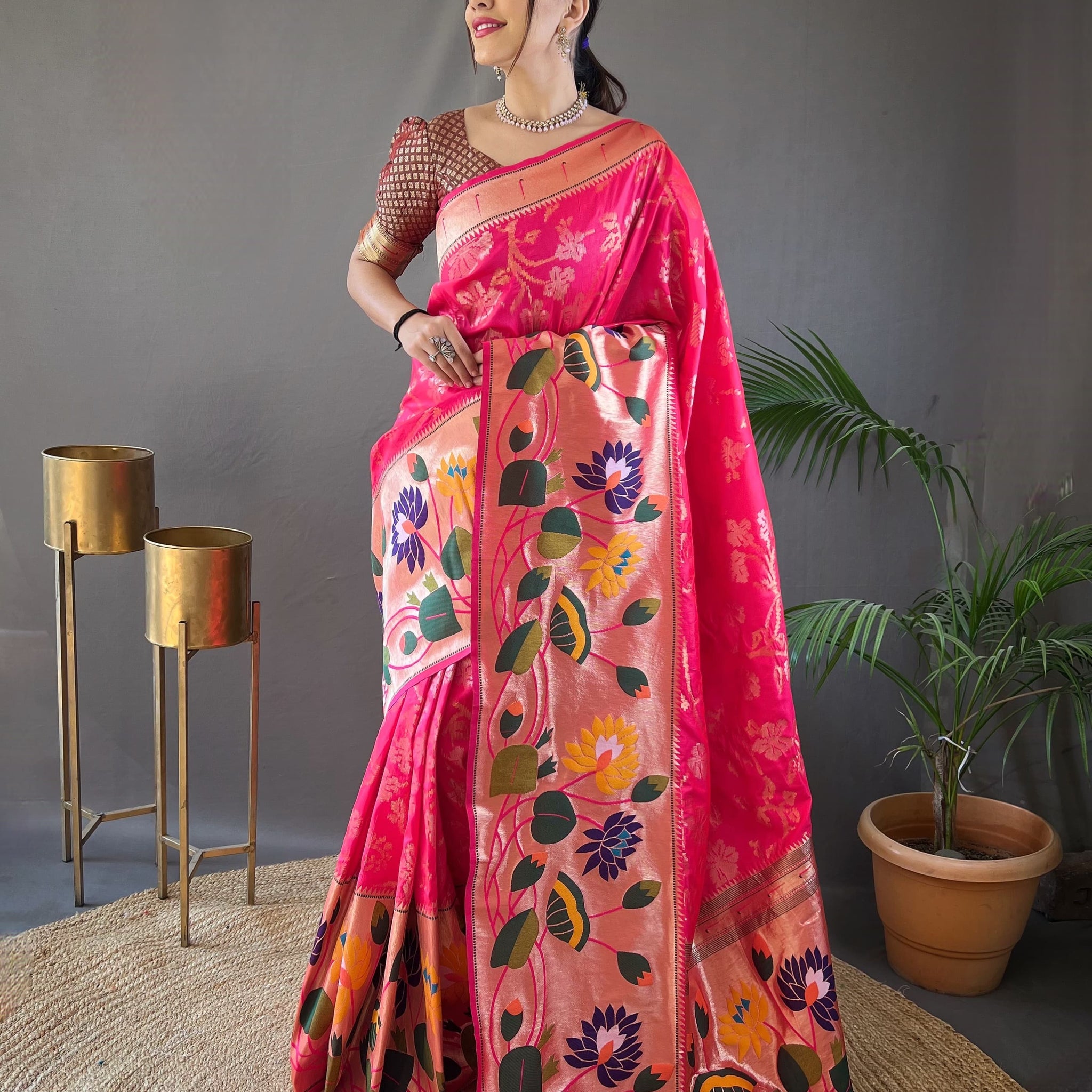 Beautiful Designer Geeta Pure Soft Paithani Silk Saree