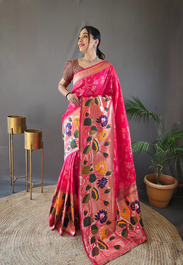 Beautiful Designer Geeta Pure Soft Paithani Silk Saree