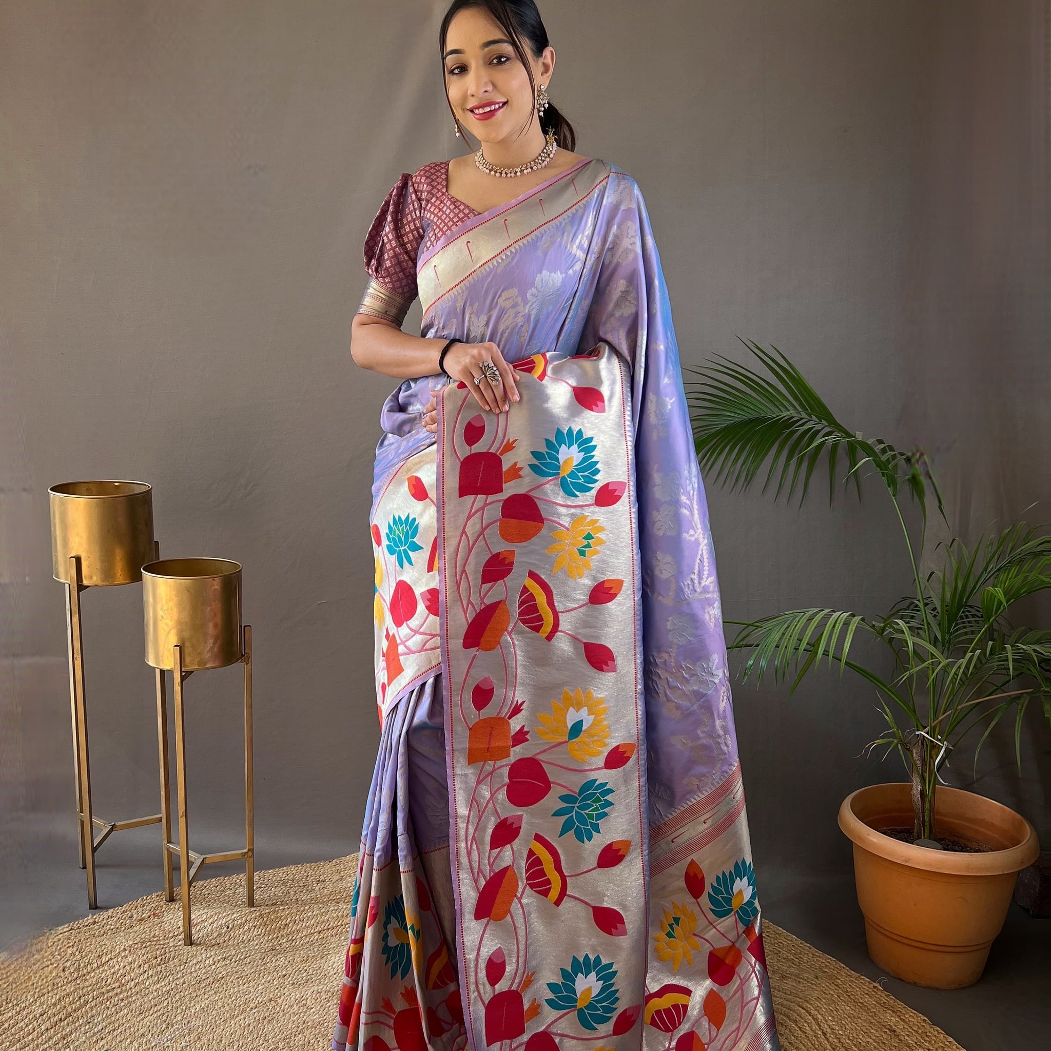 Beautiful Designer Geeta Pure Soft Paithani Silk Saree