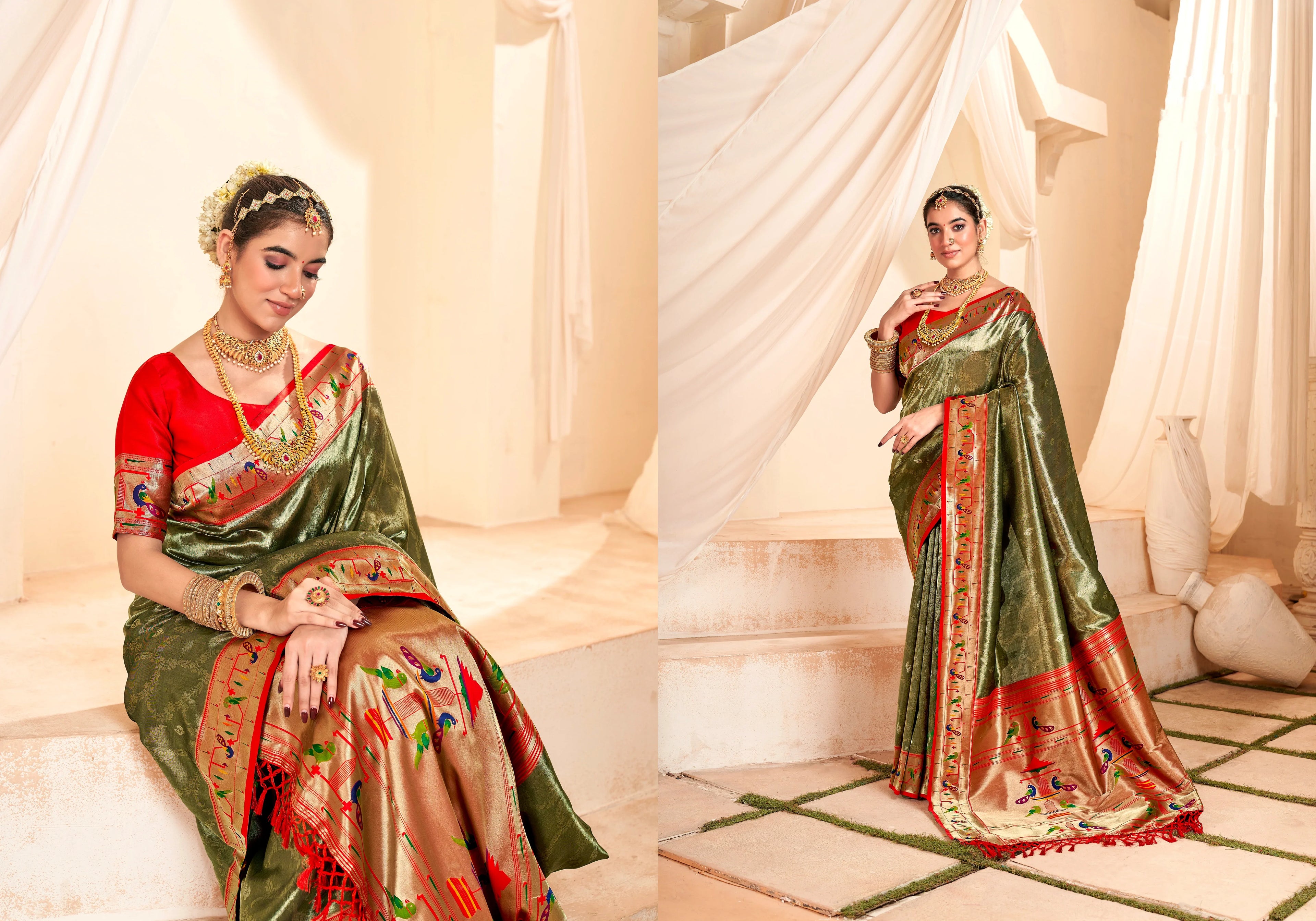 Beautiful Designer Wedding Wear Latest Soft Tissue Silk Saree