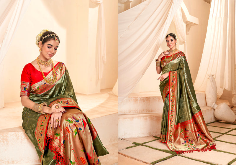 Beautiful Designer Wedding Wear Latest Soft Tissue Silk Saree