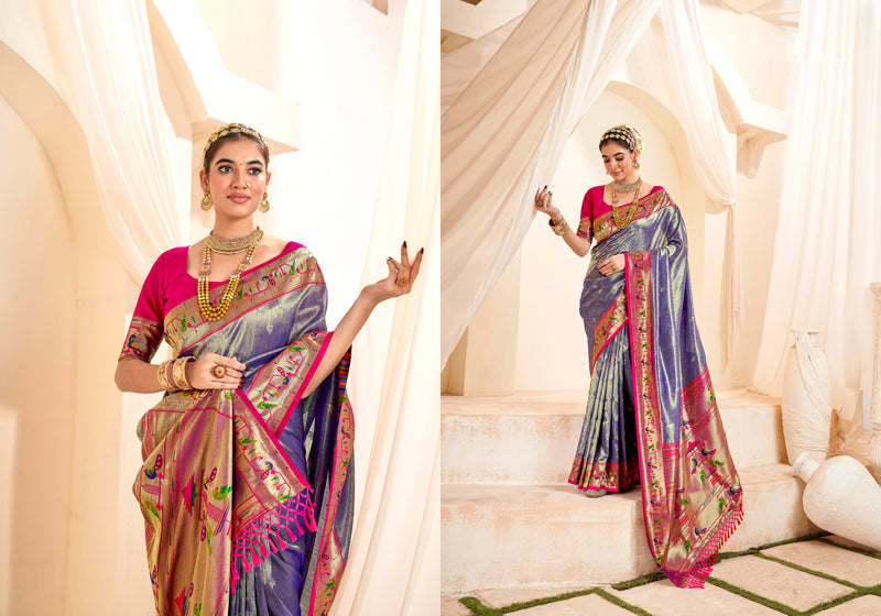 Beautiful Designer Wedding Wear Latest Soft Tissue Silk Saree