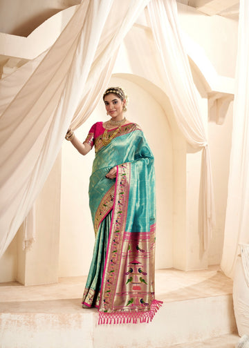 Beautiful Designer Wedding Wear Latest Soft Tissue Silk Saree