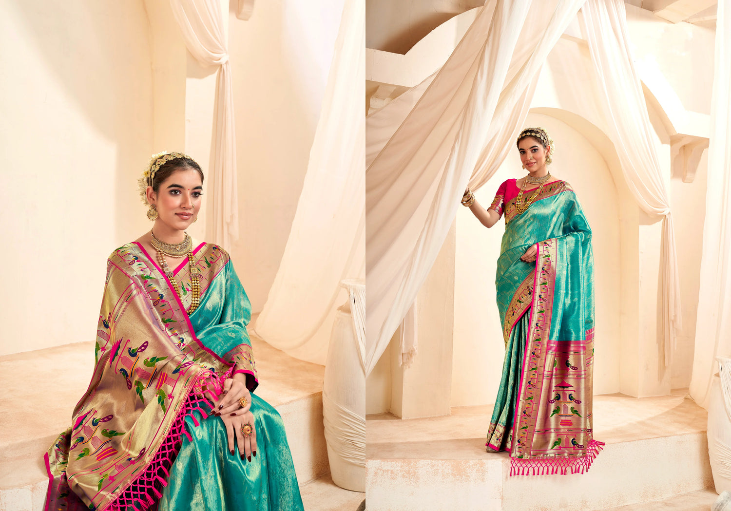 Beautiful Designer Wedding Wear Latest Soft Tissue Silk Saree