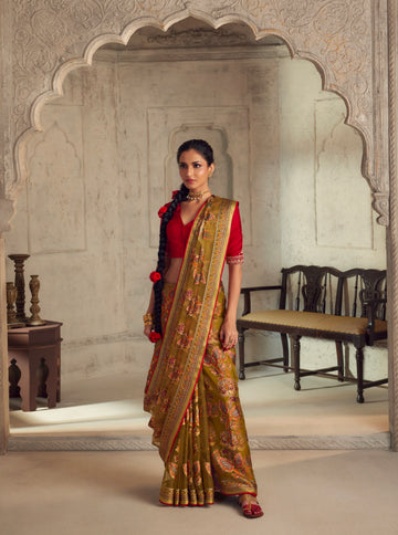 Beautiful Designer Wedding Wear Latest Soft Brasso Organza Saree