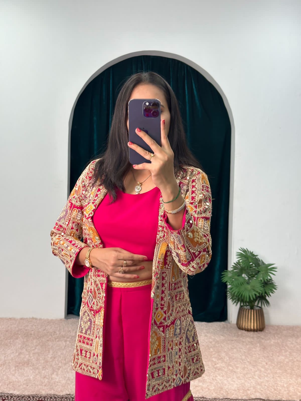 Beautiful Designer 3 Pc Indo Western Sharara Plazzo