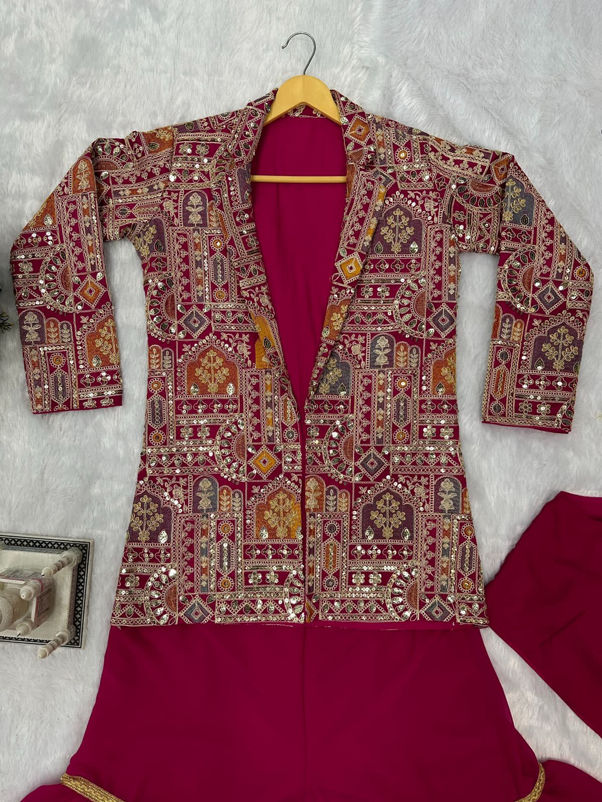 Beautiful Designer 3 Pc Indo Western Sharara Plazzo