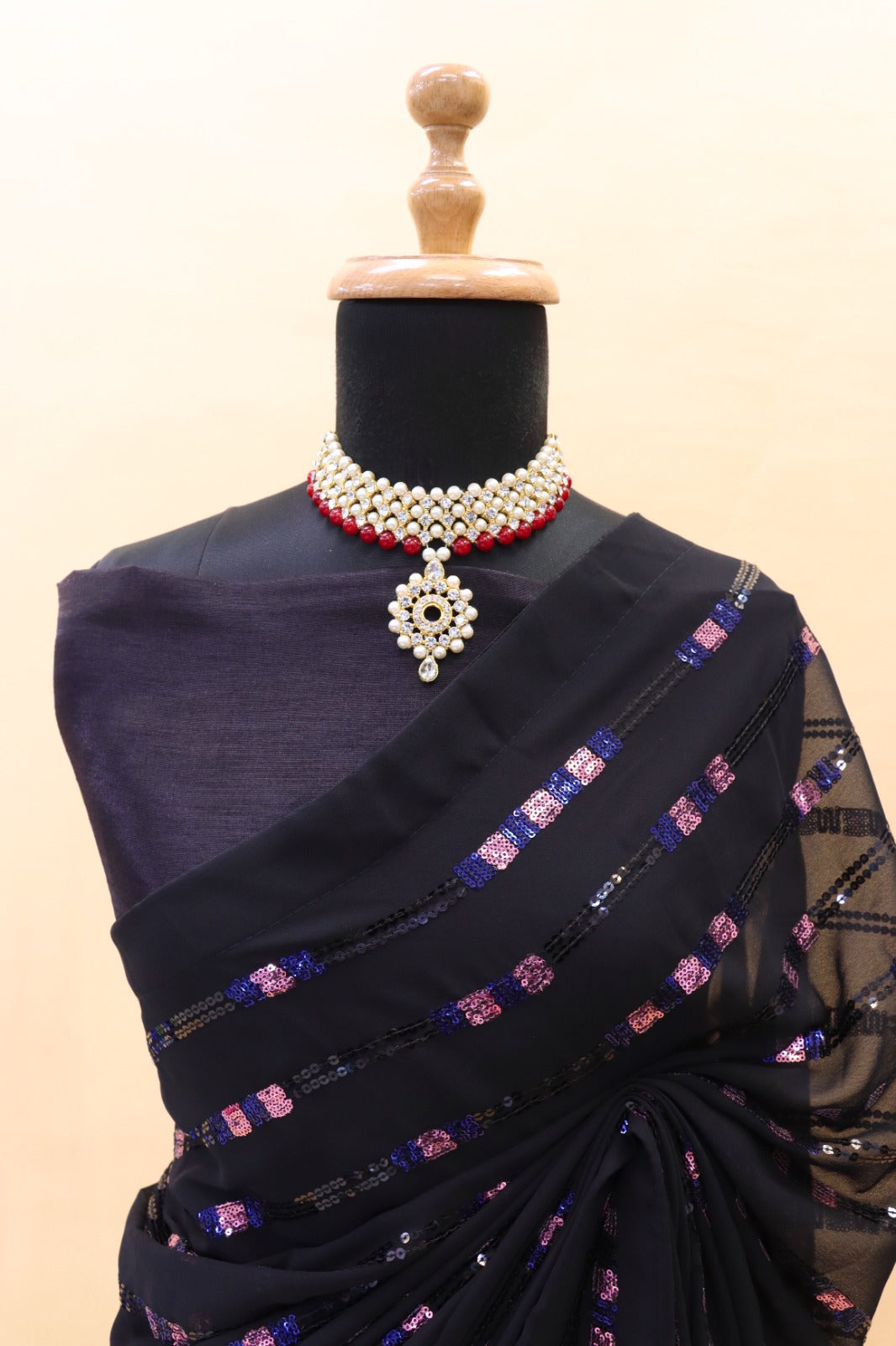 Beautiful Designer Soft Georgette Silk Sequanc Saree