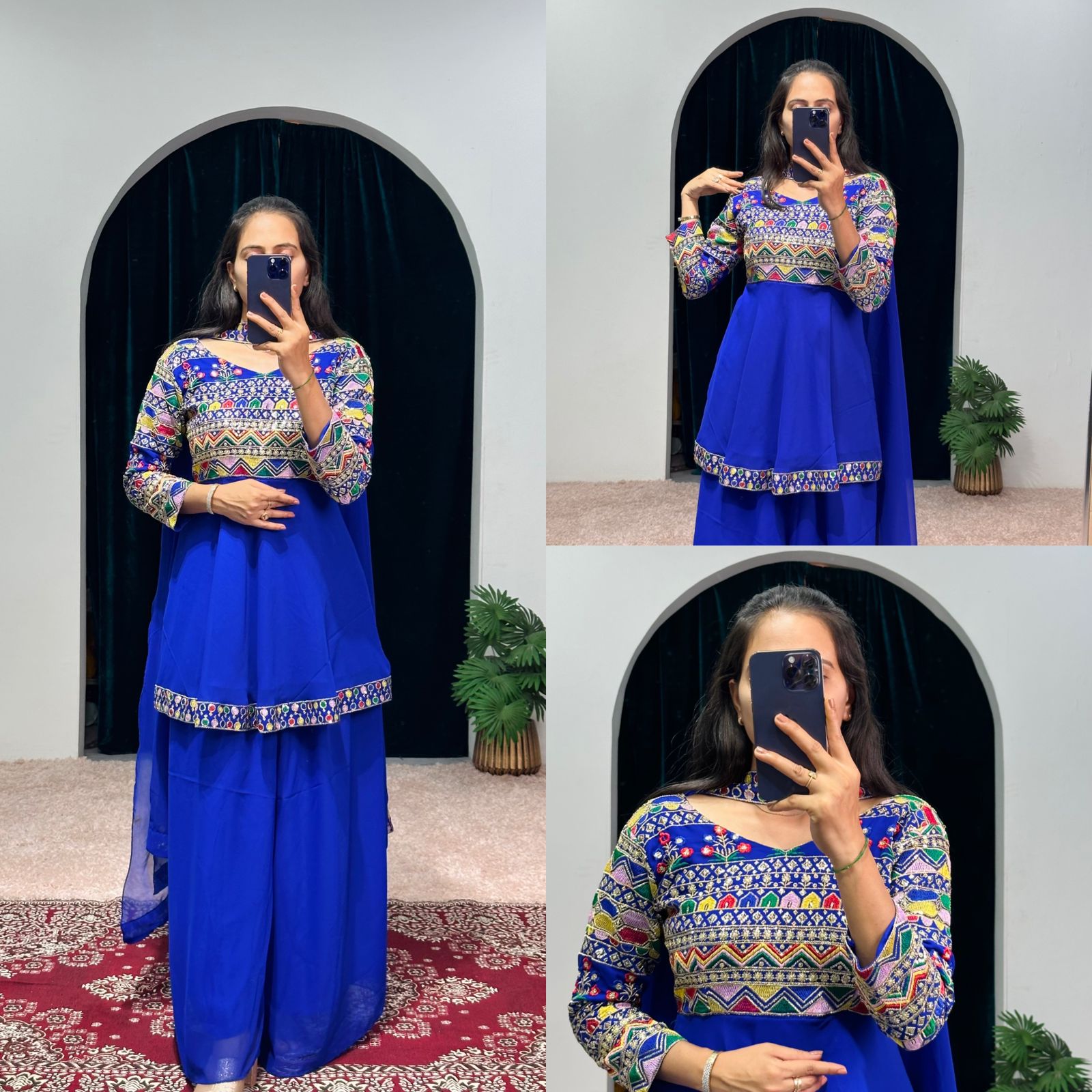 Beautiful Designer 3 Pc Indo Western Sharara Plazzo