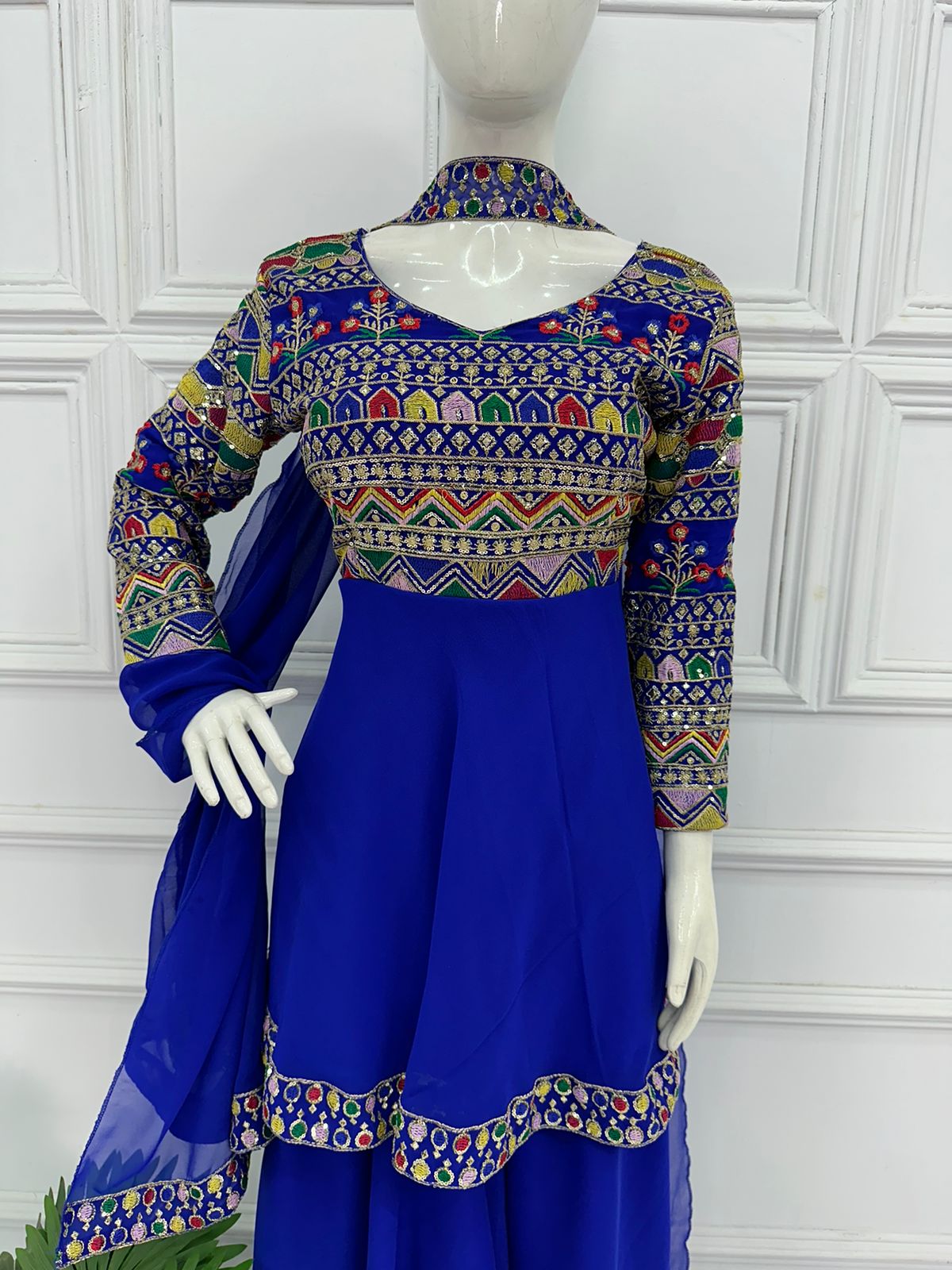 Beautiful Designer 3 Pc Indo Western Sharara Plazzo