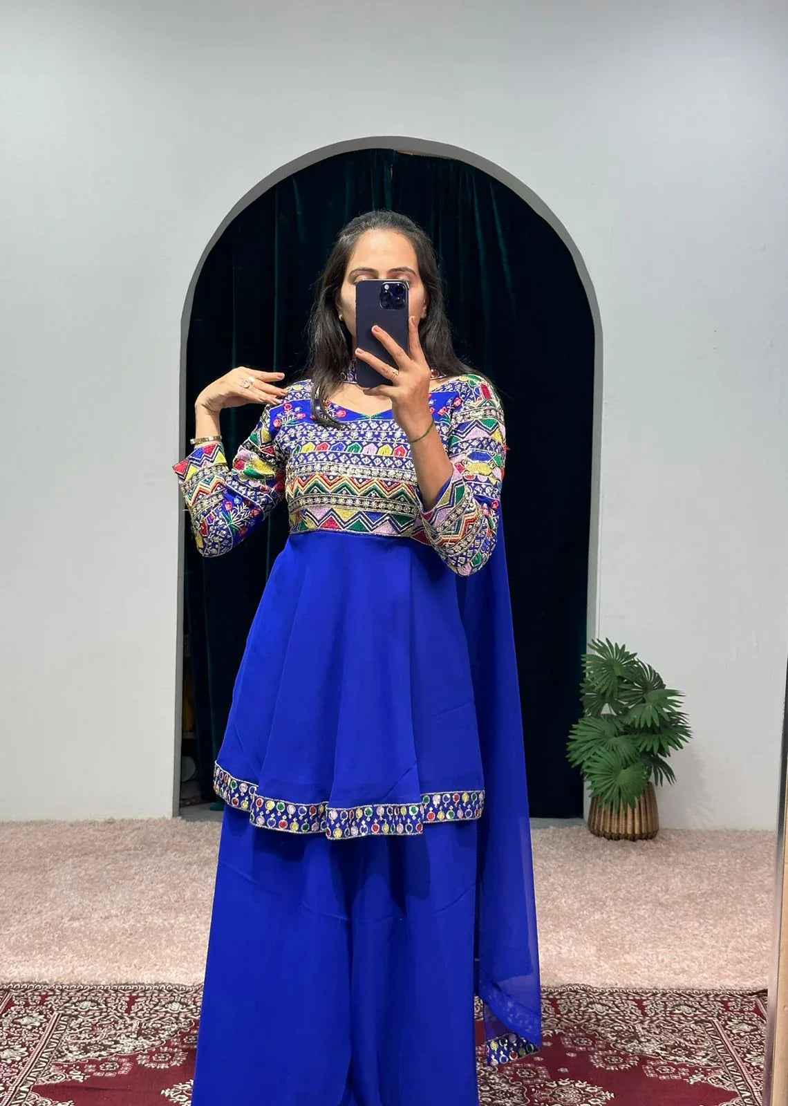 Beautiful Designer 3 Pc Indo Western Sharara Plazzo
