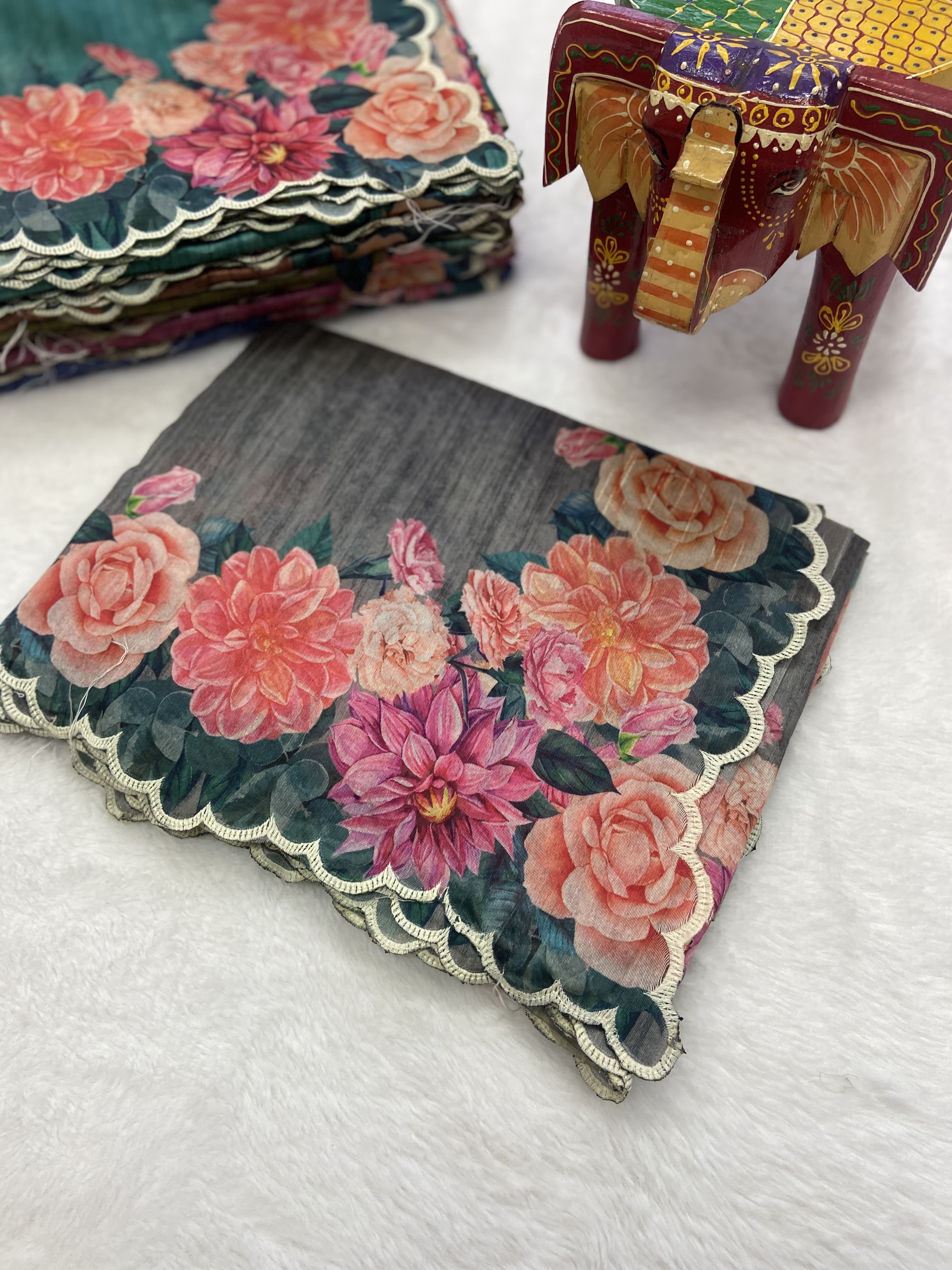 Beautiful Designer Summer Special Tussar Silk Saree