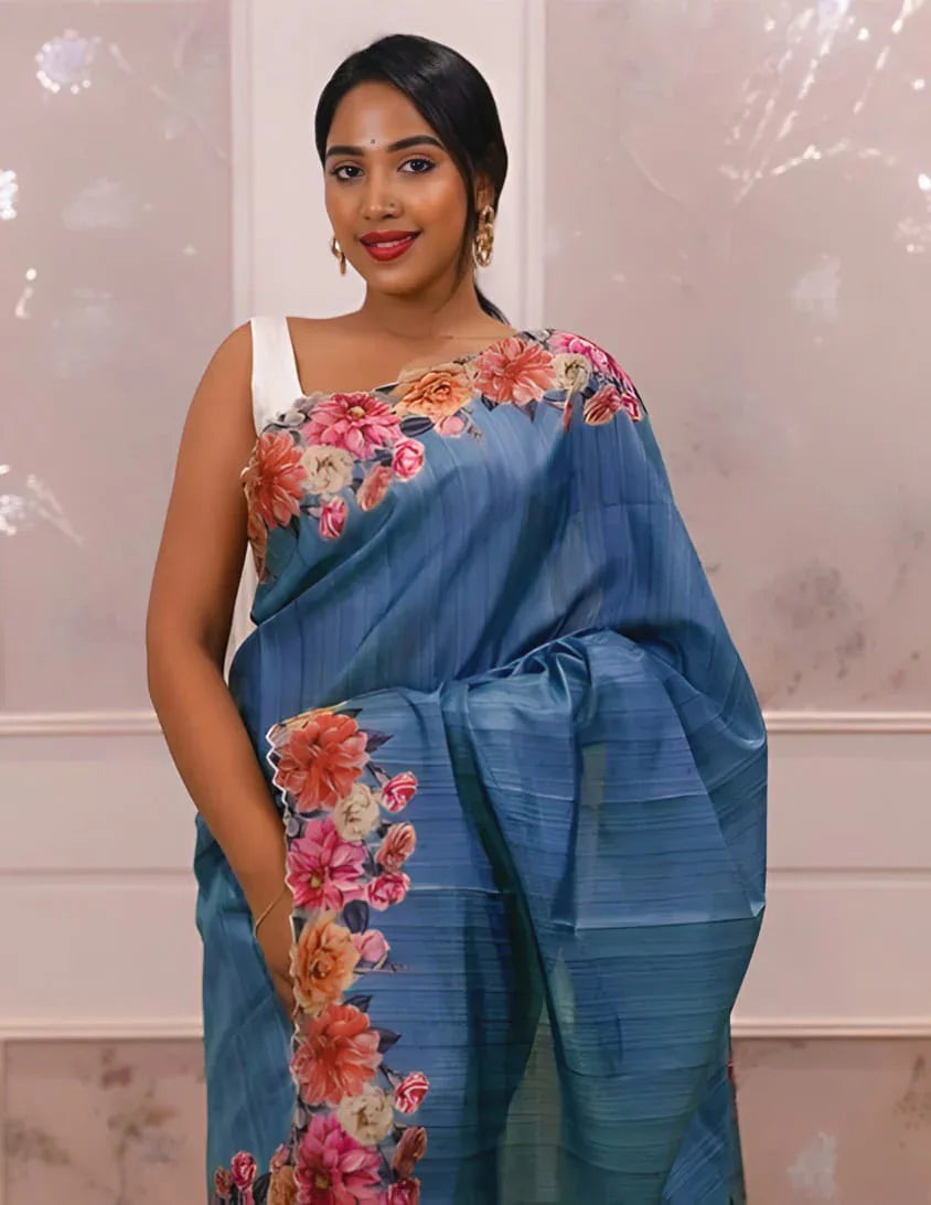 Beautiful Designer Summer Special Tussar Silk Saree