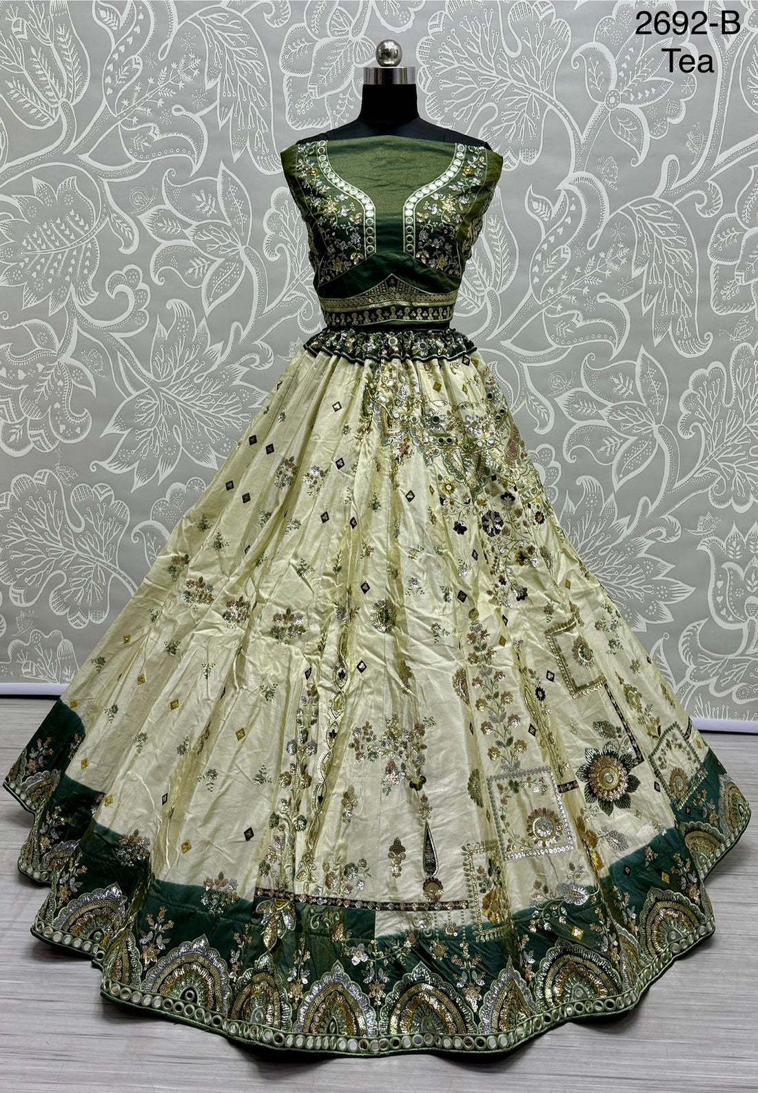 Beautiful Designer Bridal Pure Cotton Khatali Work Lehenga Choli