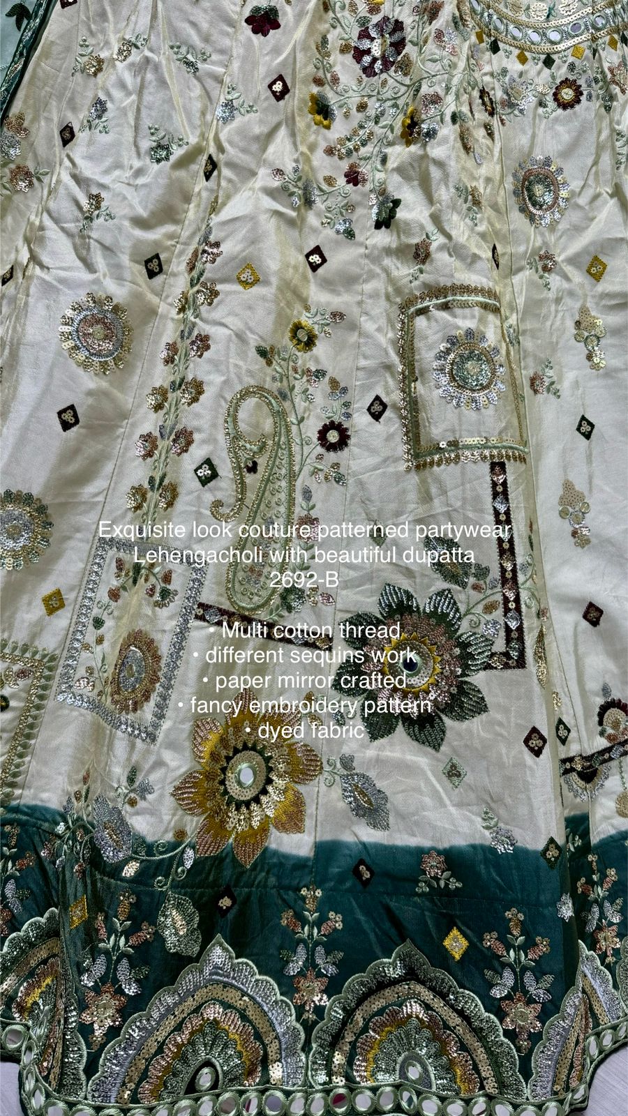 Beautiful Designer Bridal Pure Cotton Khatali Work Lehenga Choli