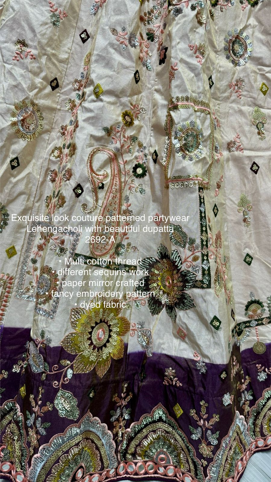 Beautiful Designer Bridal Pure Cotton Khatali Work Lehenga Choli