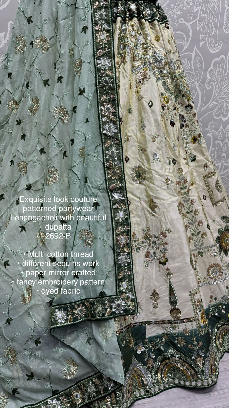 Beautiful Designer Bridal Pure Cotton Khatali Work Lehenga Choli