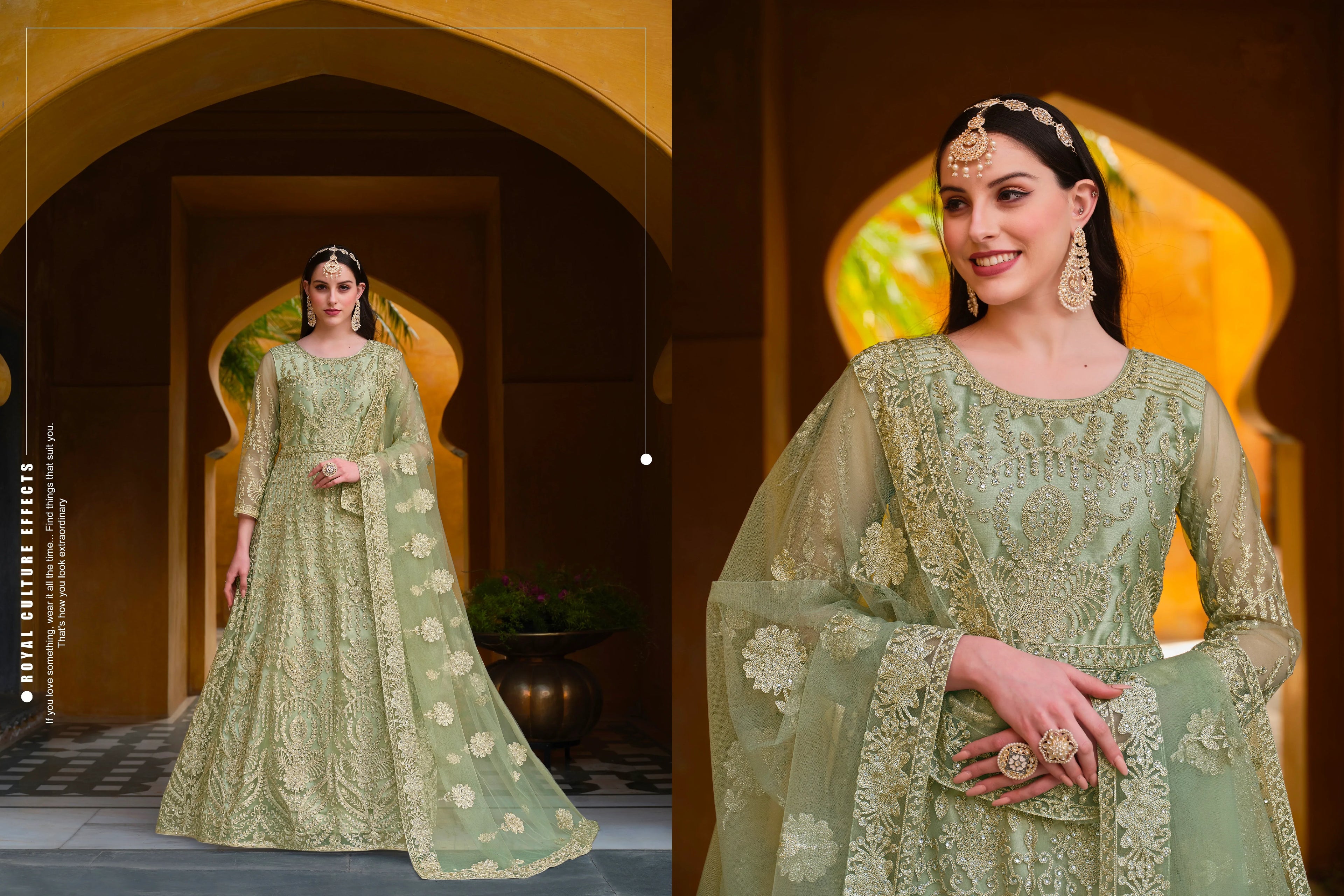 Beautiful Designer Occasion Wear Pure Butterfly Net Anarkali Suit