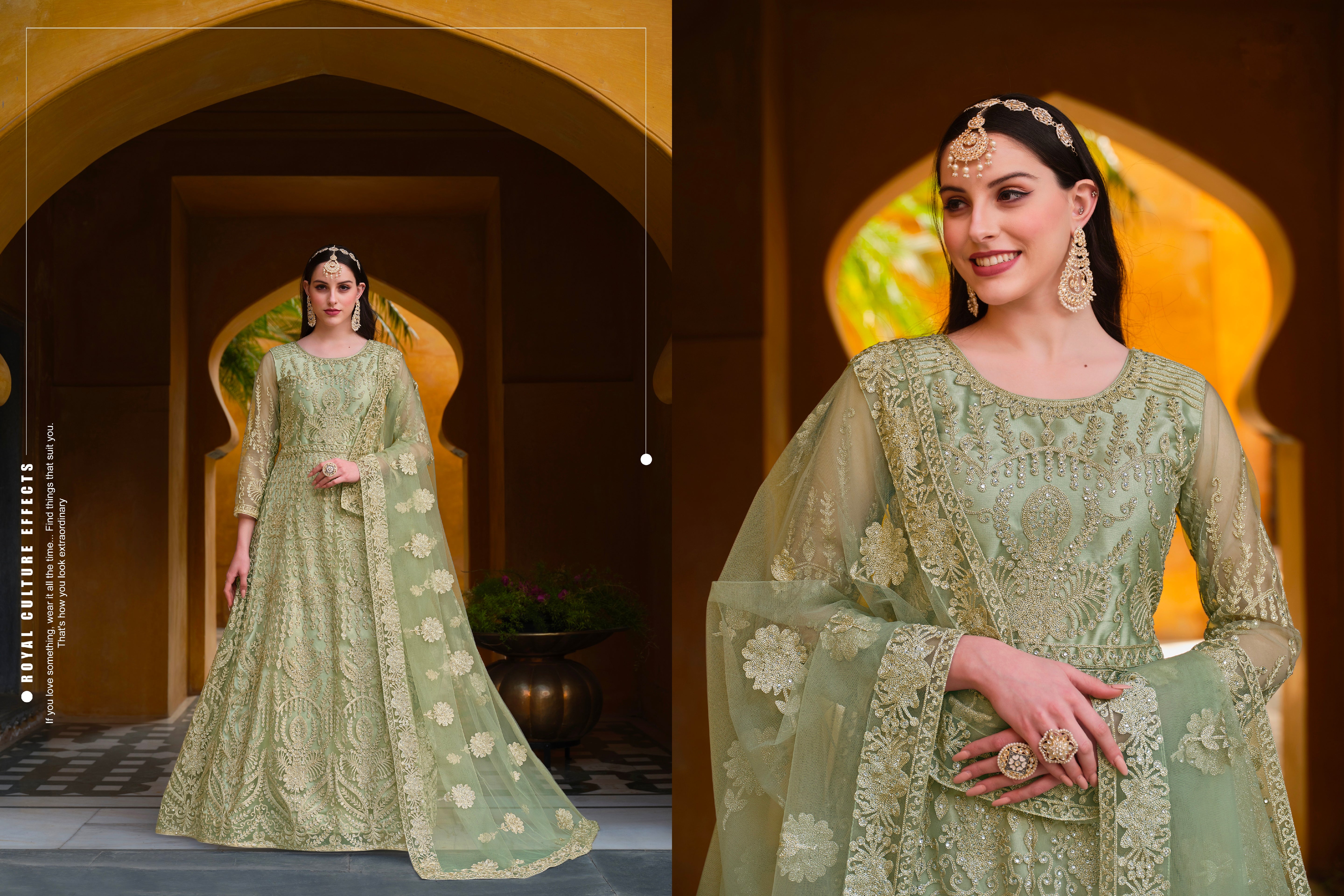 Beautiful Designer Occasion Wear Pure Butterfly Net Anarkali Suit