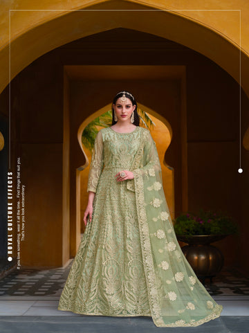 Beautiful Designer Occasion Wear Pure Butterfly Net Anarkali Suit