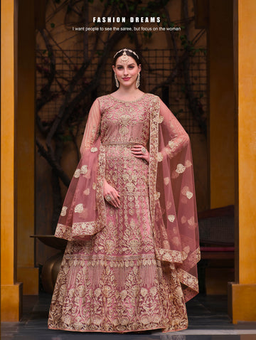 Beautiful Designer Occasion Wear Pure Butterfly Net Anarkali Suit