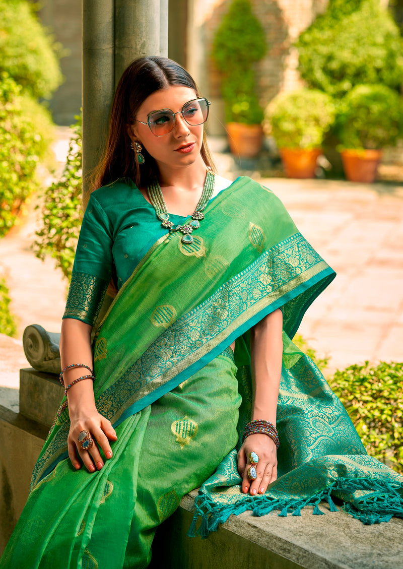 Beautiful Designer Occasion Wear Tissue Silk Saree