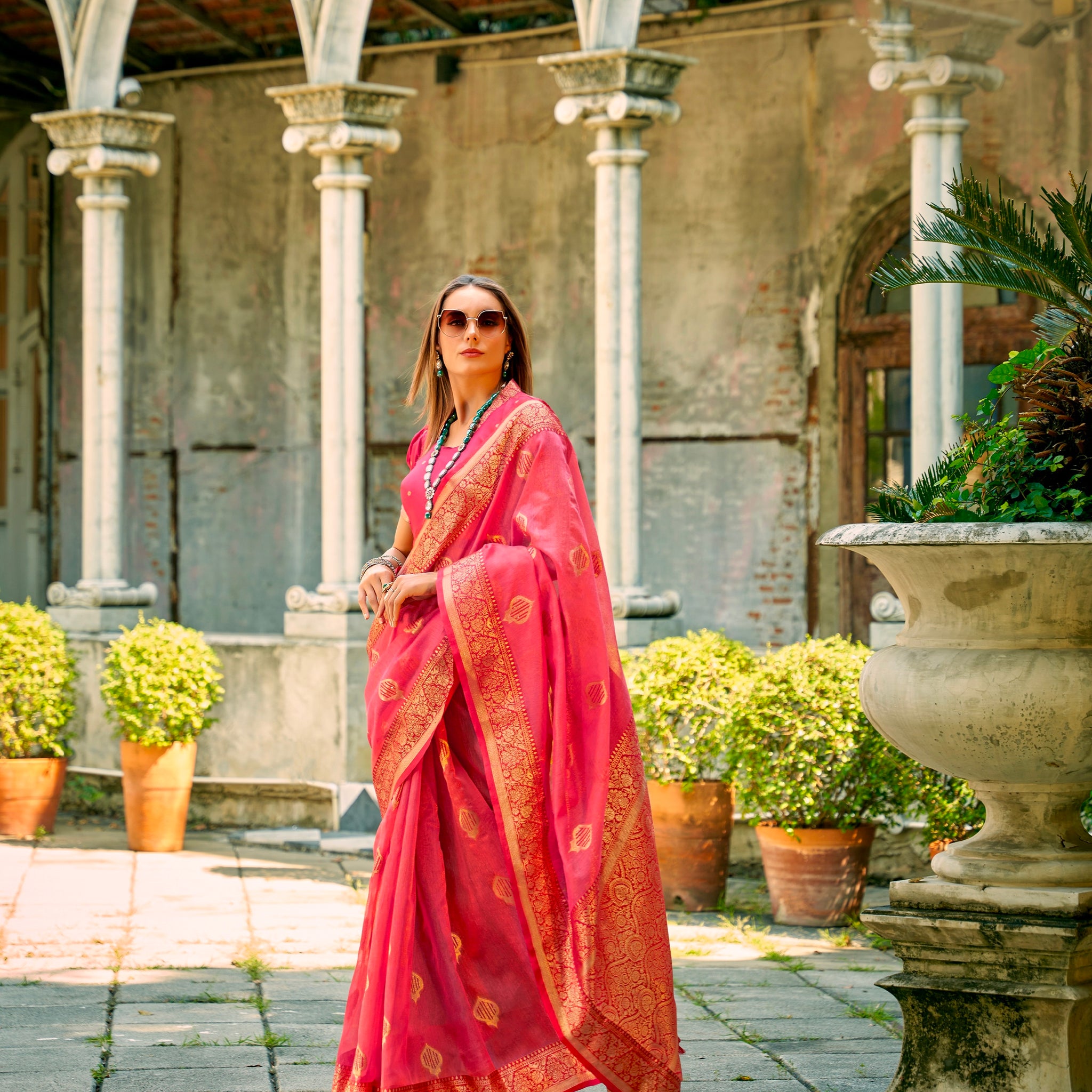 Beautiful Designer Occasion Wear Tissue Silk Saree