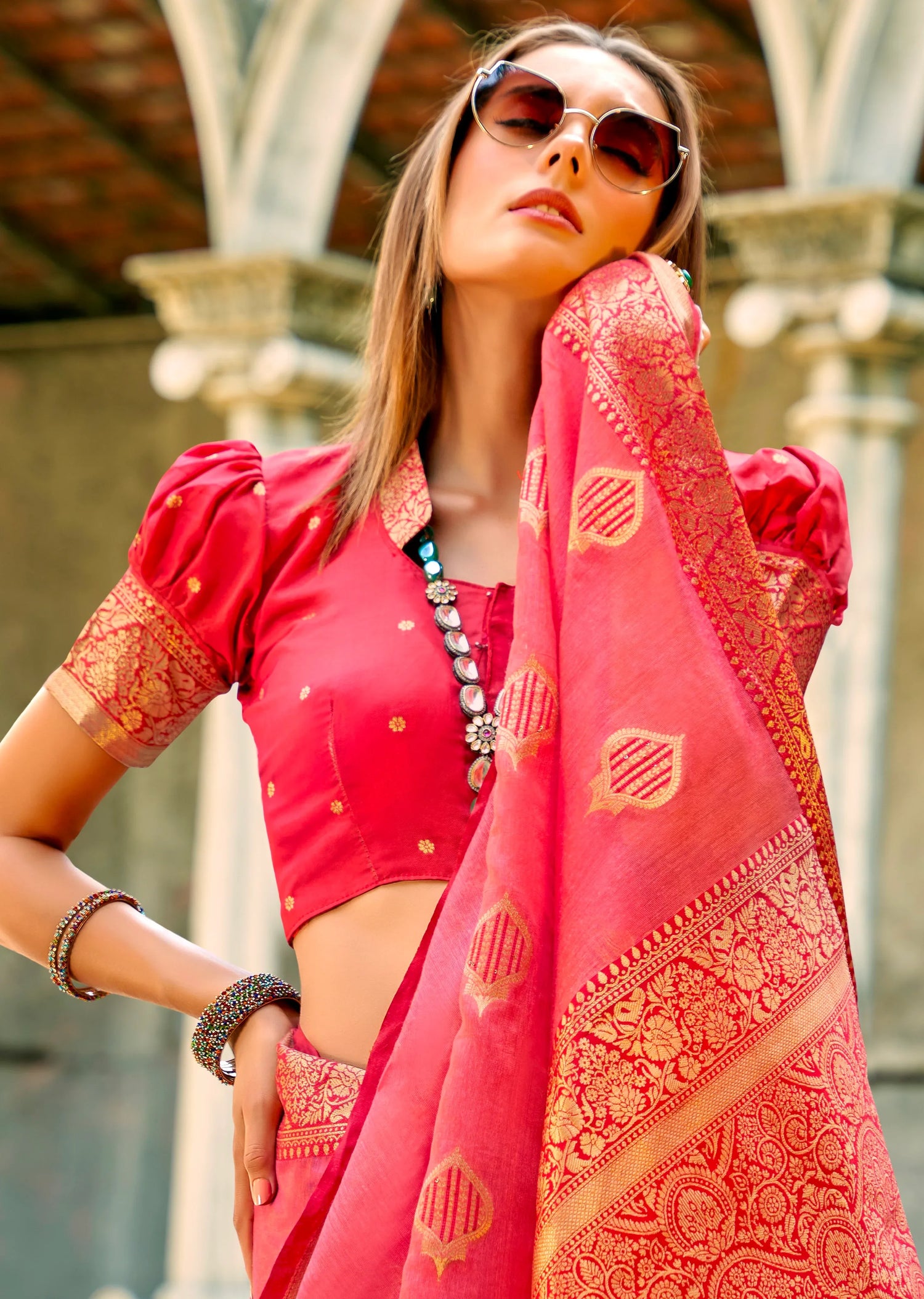 Beautiful Designer Occasion Wear Tissue Silk Saree