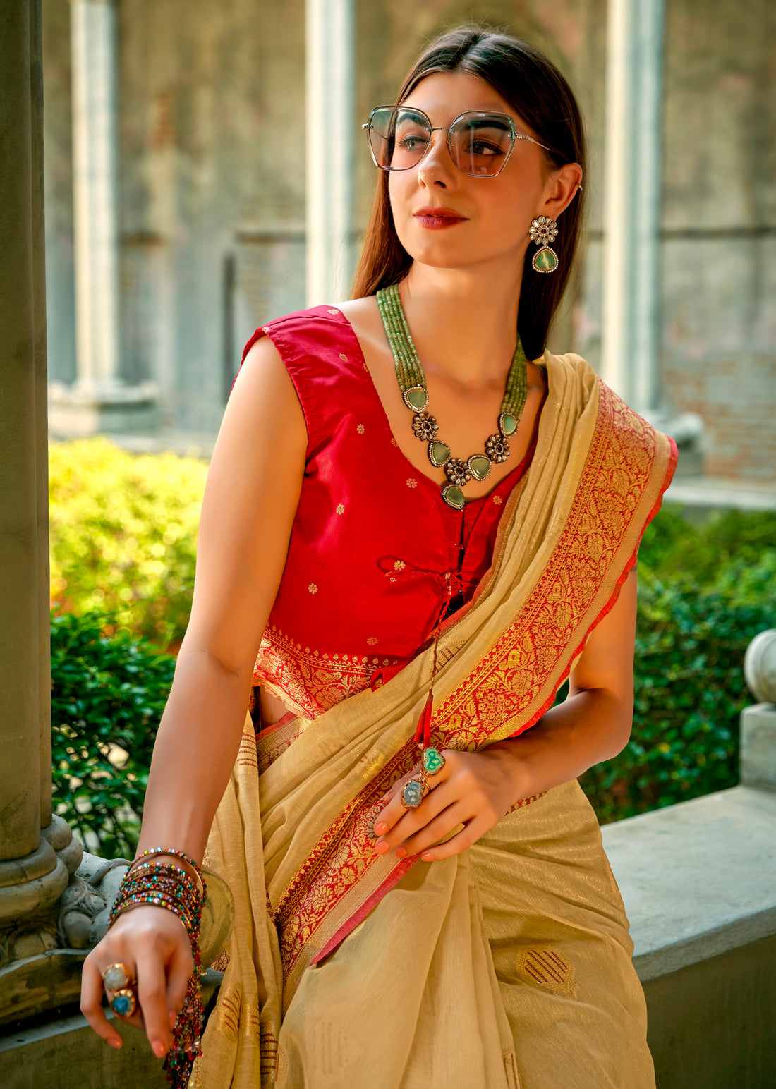 Beautiful Designer Occasion Wear Tissue Silk Saree