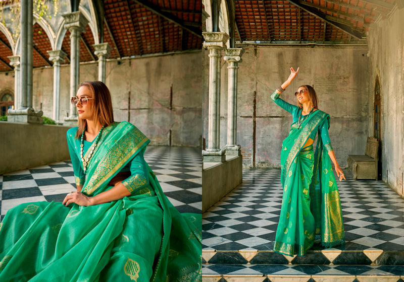 Beautiful Designer Occasion Wear Tissue Silk Saree