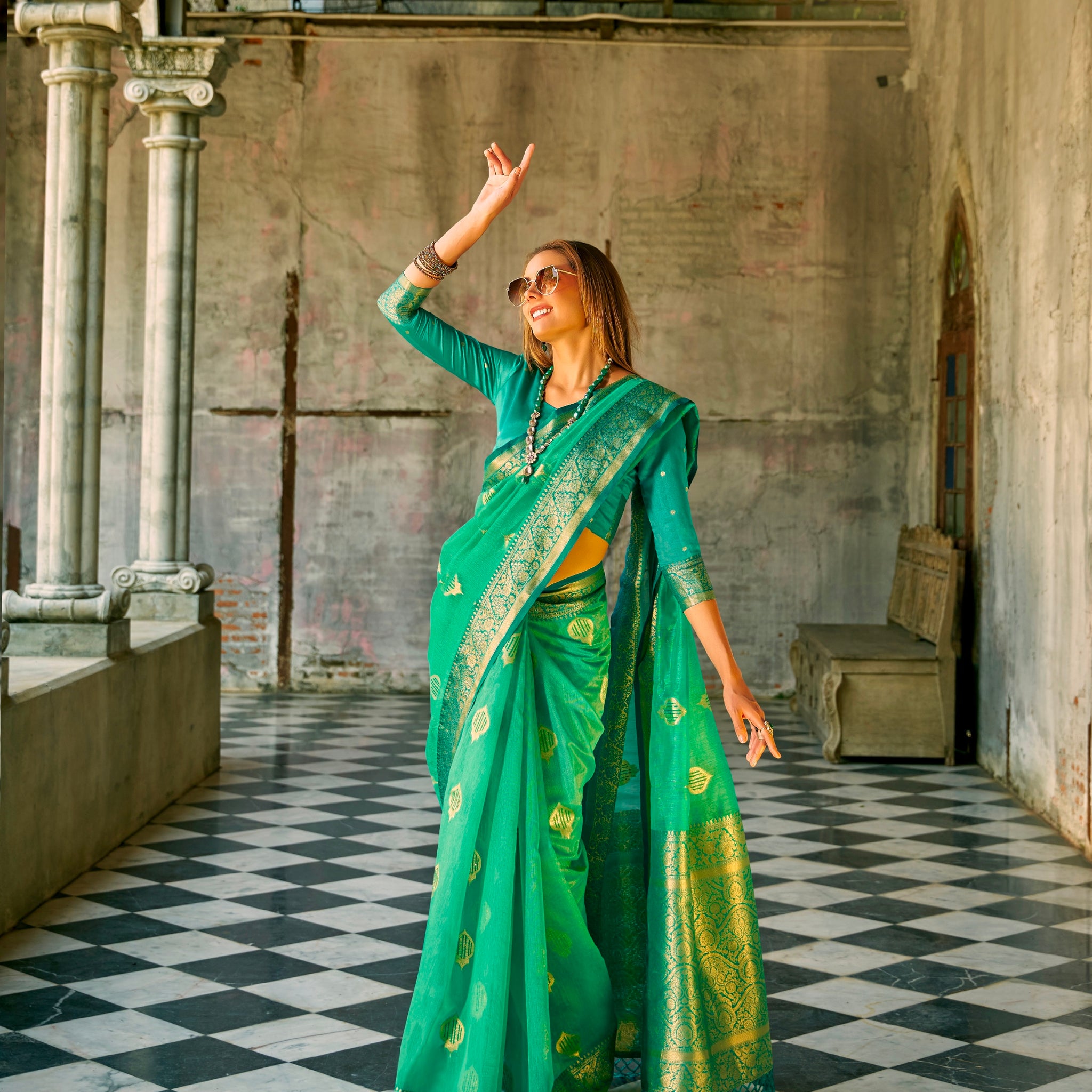 Beautiful Designer Occasion Wear Tissue Silk Saree