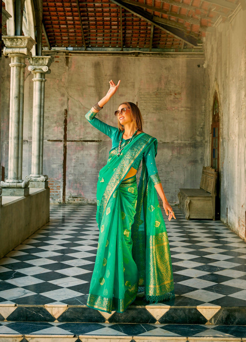 Beautiful Designer Occasion Wear Tissue Silk Saree