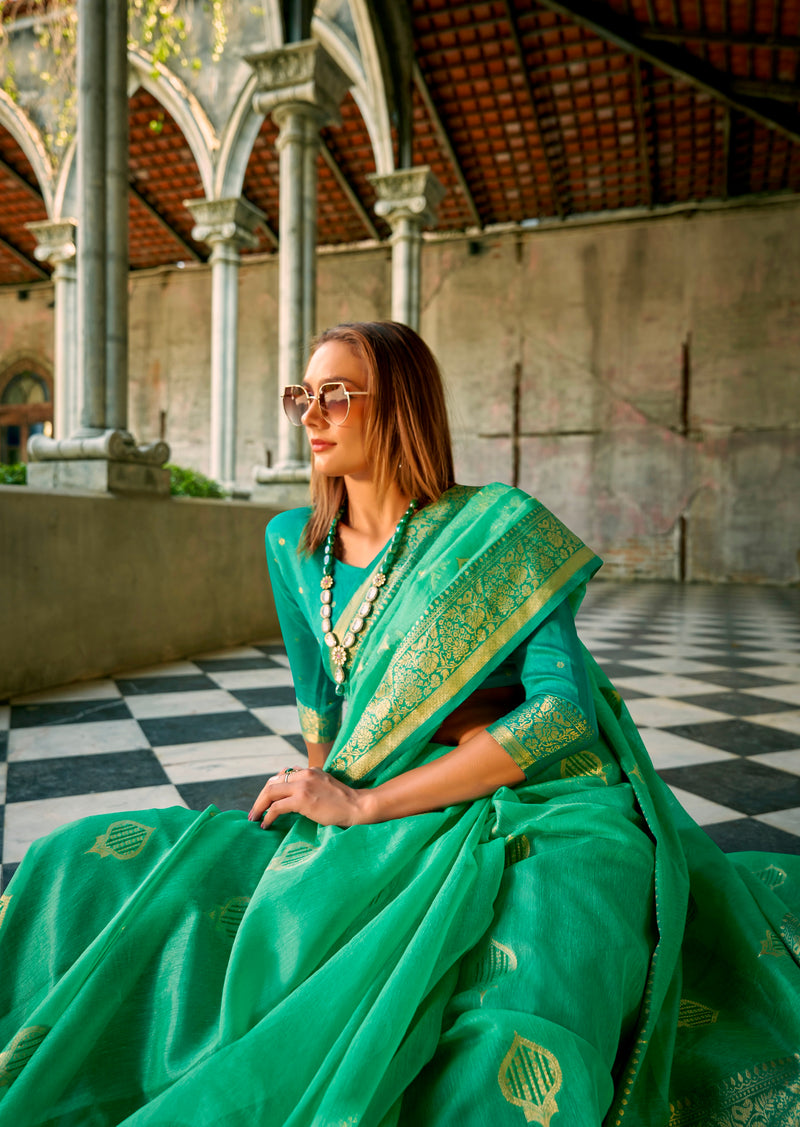 Beautiful Designer Occasion Wear Tissue Silk Saree